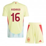 Günstige Fußballtrikots Spanien Rodrigo 16 Kinder Auswärtstrikot EURO 2024 Kurzarm